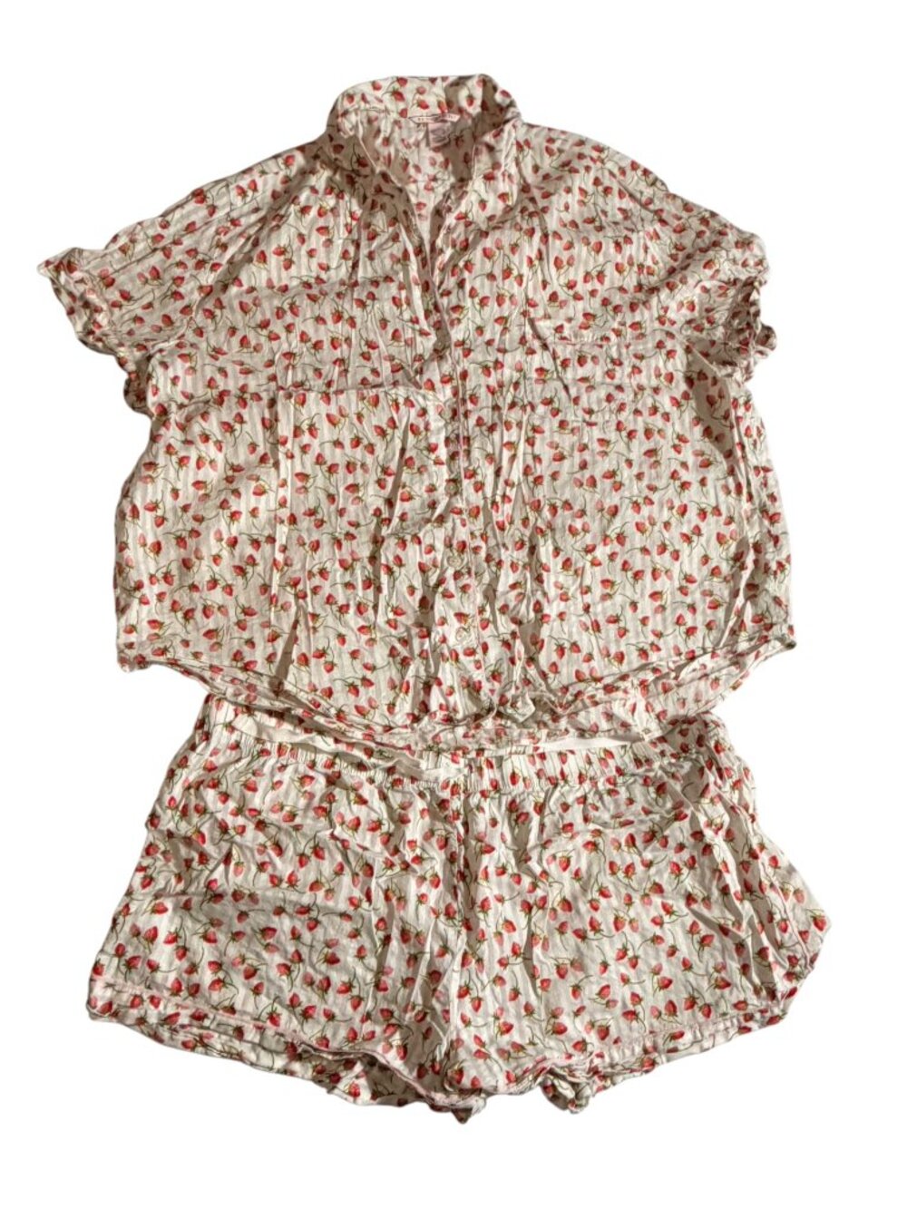 Victoria's Secret Ivory/Red Pajama Short Set, XXL
